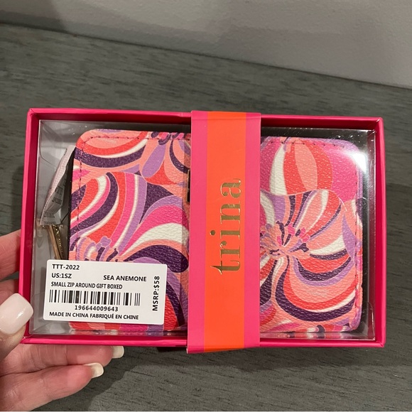 Trina Turk Handbags - Trina Turk small Sea Anemone Pink and Purple Zip Around Wallet